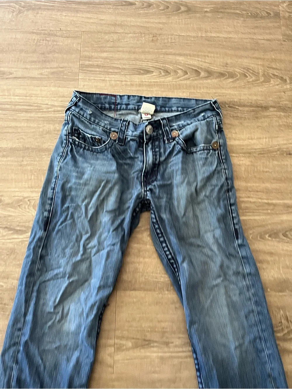 True Religion Bobby Super T Jeans Mens 32x33 Blue Medium Wash Straight Y2K USA